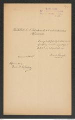 k.k. naturhistorisches Hofmuseum, Intendanzakten 1885-1896 (Hauer), Aktenzahl Z.340/1892, Seite 1